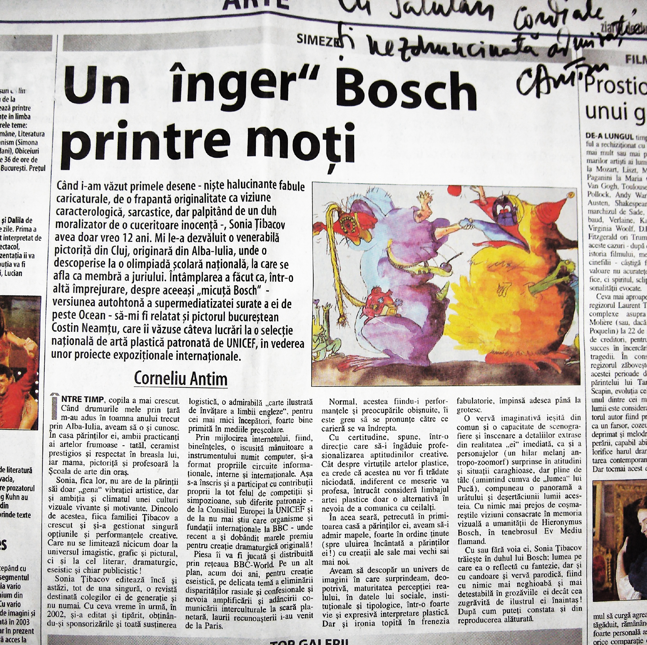 Articol de ziar — Corneliu Antim