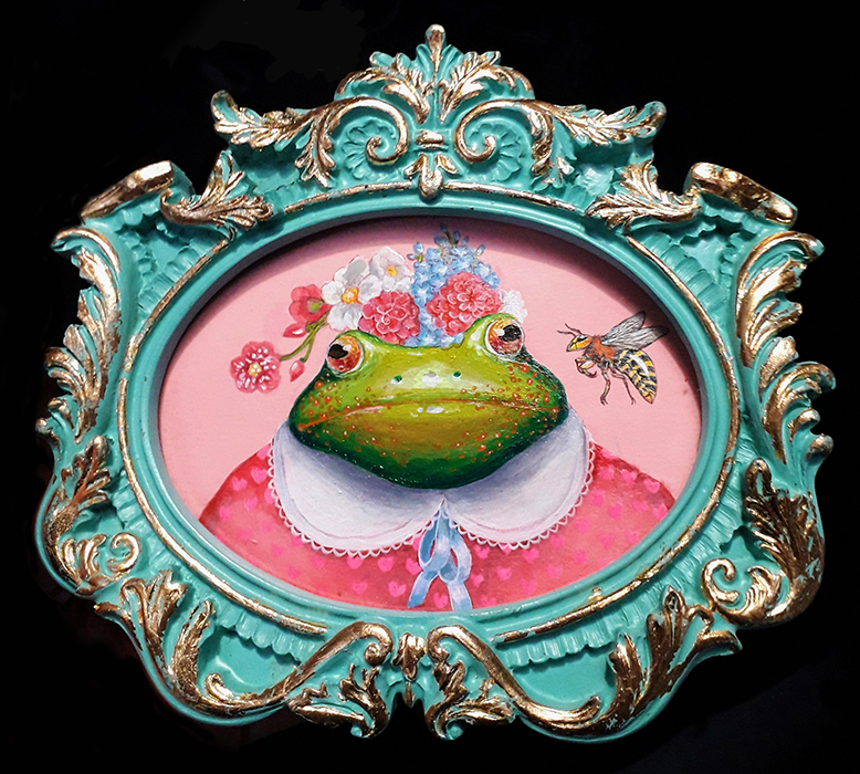 Phrog cute frog in pink dress by Drakula Approved