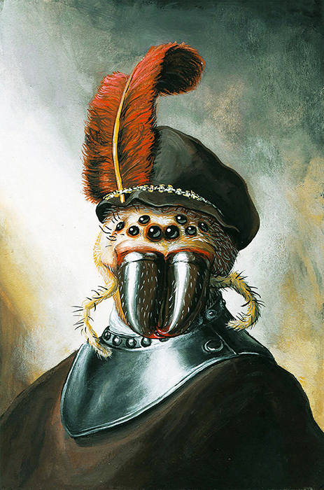Sac Spider after Rembrandt painting by Drakula Approved